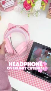 Wantek V10 Wired Gaming Headset with Mic RGB Cat Ear 3.5mm Multi-Platform PC PS4 PS5 Xbox Switch Phone