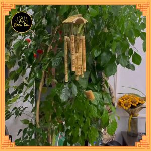 Chuông gió may mắn chuông gió tre nứa mái vàng đồ thờ cúng phong thủy shop Diệu Tâm