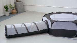 กรงอุโมงค์แมว กรงแมวสำหรับเล่นในร่มและกลางแจ้ง รั้วตาข่ายระบายอากาศ เต็นท์สำหรับแมวขนาดเล็ก