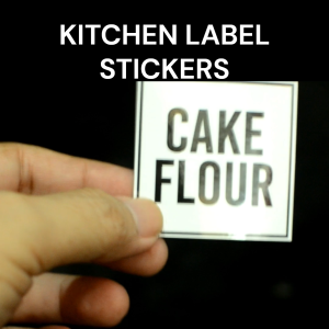 Simple Minimalist Kitchen Waterproof Sticker Labels  Signs Glossy Finish