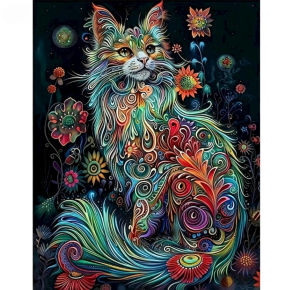 Kayou | Paint By Numbers Abstract Color Cat DIY Frameless HandPainted Wall Art Coloring Painting for Living Room Home Decoration