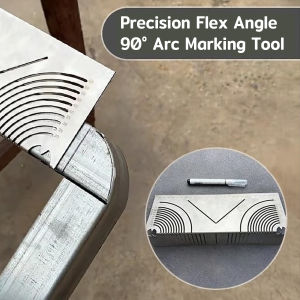 M.G.【Ready in Stock】 Metal Ruler Square Tube to Round Ruler Square Steel 90° Bend Arc Angle Marker DIY Pipe Bending Guide