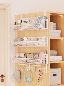 Wall-Mounted Multi-Layer Large Capacity Bag Storage Rack Side Closet Hanging Shelf No-Drilling Iron Storage Organizer