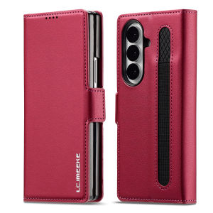 Phone Case for Samsung Galaxy Z Fold 7 6 5 4 3 Fold8 Ultra Luxury Leather Magnetic Buckle Card Bag Pen Slot Wallet Flip Cover