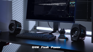 Edifier G2000 PRO เดสก์ท็อป 2.0 ลำโพงสำหรับเล่นเกม 64W RMS 270°ตู้ลำโพงโปร่งใส 7.1เสียงรอบทิศทาง เอฟเฟกต์ RGB รองรับการเชื่อมต่อ USB-C/USB-A /3.5mm.เบสนุ่มละมุนและทรงพลัง