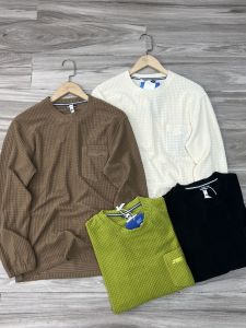 Plain Corn Green Body Velvet Men & Women Same Outdoor Inner Wear Middle Layer Round Neck Sweatshirt Pullover Fleece Sweater