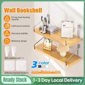 Wall Mounted Storage Rack Wooden Floating Shelf Multi-functional Wall Storage Rack Punch-Free Shelf Storage Rack Dormitory Good Partition Display Rack壁挂式储物架Rak storan dilekap dinding