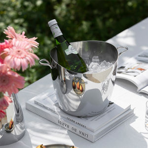European-Style Stainless Steel Champagne Bucket Creative For Home Red Wine Iced Beer Net Red High Color Value Accessible Luxury Ice Bucket Decoration