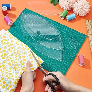 6Pcs Oval Acrylic Quilting Template Set Embroidery handmade Transparent Ruler Stencil for Sewing Scrapbooking Crafting Tools
