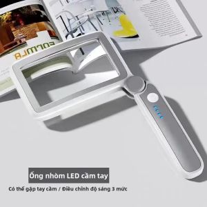Kính Lúp Cầm Tay HD Sạc Lại Được Với Đèn LED Độ Phóng Đại Cao Có Thể Gấp Gọn Dành Cho Người Cao Tuổi Đọc Sách Và Sử Dụng Điện Thoại