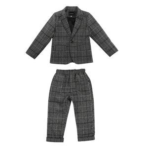 Blazer Anak Laki Laki 2in1 Baju Anak 3-9 Tahun jas formal anak gesper tunggal polos keren 2024