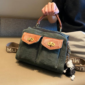 Versatile Denim Washed Canvas Tote Bag Womens 2025 Casual Shoulder Crossbody Small Backpack Handbag Simple Stylish All-Match