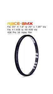 Cycling Rim 20 Inch 406 BMX Race Alloy Double Walls 36 Holes For 14G Bicycle Parts With A/VF/V Bicycle Accessories Pro20