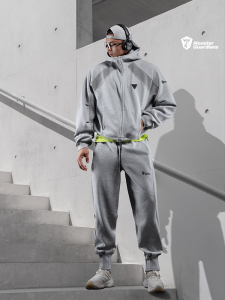 Monster Guardians Brave Series Fleece Lined Loose Mens Sportswear Hoodie And Pants Set for Autumn And Winter Casual Wear