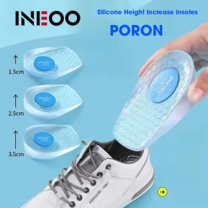 INEOO 1Pair Silicone Height Increase Insoles Gel Insoles Pain Heal Cushion Bone Spurs Pain Relief Heel Cushion Thickened Soft Half-Size Shoe Sole Insole Heel Pad