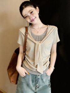 Slimming Large Size French Style Short Top