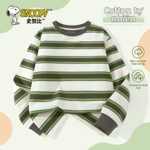 Snoopy | Áo Thun Dài Tay Bằng Cotton Cho Bé Trai