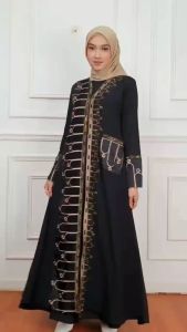 Gamis Abaya Turkey Saku Arab Turkey #2069 Jersy Import Premium Mix Ceruty Premium Mote TERBARU