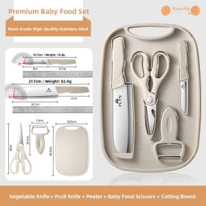 TINGLING | Baby Feeding Utensil Set Kitchen Knife & Cutting Board Combo