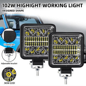KEVANLY | 102W LED Work Light DRL Daytime Running Spotlight Offroad Driving Lamp 34SMD For Truck ATV UTV Tractor Trailer Vehicle