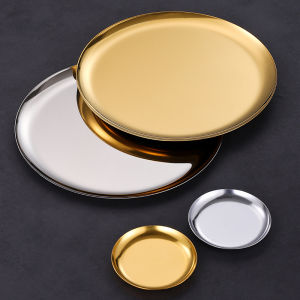 Nordic Style round Metal Tray Serving Tray Dessert Cake Plate Jewelry Storage Organizer Tray Style Adult Size 11 Inches