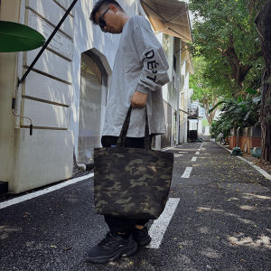 Thickened Camouflage Canvas Tote Bag Commuter Single Shoulder Bag Street Travel Work Fitness Environmental Bag