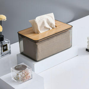 Tissue Box Minimalist Simple Wooden Tissue Holder Home Storage Box Nordic Style Facial Tissues Dispenser Pumping Box Facial Dryer Sheet Organizer With Bamboo Lid