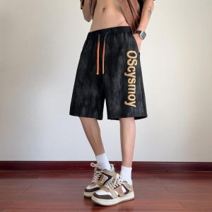 Quần Short in Họa Tiết Bọt Phong Cách Mới Mùa Hè 2025 Cho Nam Và Nữ Bằng Vải Da Lộn Lót Lông Cừu Quần Dài Năm Điểm Cho Học Sinh
