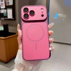 For Magsafe Magnetic Shockproof Armor Bumper Matte Case For IPhone17 Air 16 15 14 Plus 13 12 11 18 Pro Max Lens Protection Cover