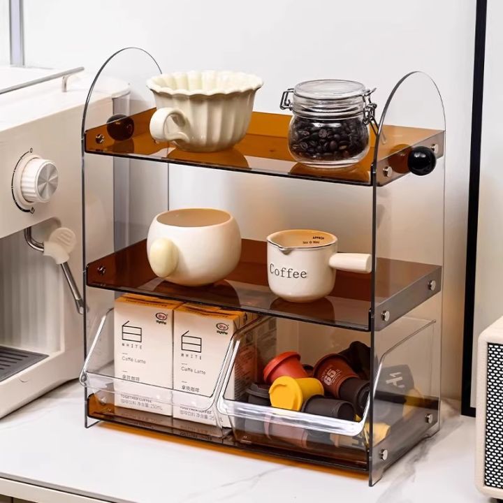 Luxurious Layered Cup Holder Storage Rack Tea Cup Coffee Cup Water Bar ...