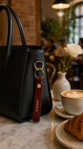 MeowTime Personalised - Hot-Foiled Vintage Leather Keychains top-grain cowhide perfect gift for friends and all occasions