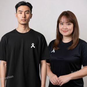 เสื้อยืดสีดำ เสื้อดำไว้อาลัย เสื้อดำลายไทย เสื้อด้วยใจอาลัย ผ้าไมโครไฟเบอร์