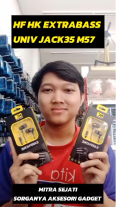 HK Headset M57 Original Handsfree 3.5mm Wired Earphone Mic Super Bass