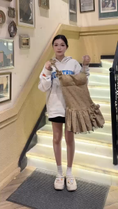 MK_ Đầm váy đi tiệc sang chảnh đầm thiết kế thời trang đầm ngắn 2 dây hoa chấm bi phối Lưới