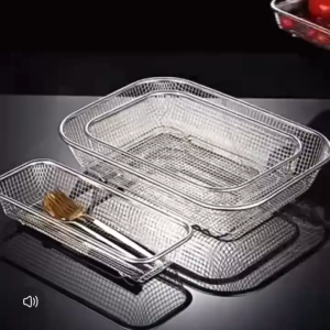 304 Stainless Steel Utensils Holder Multipurpose Basket Strainer Colander Basket Food Strainers Kitchen Organizers