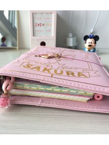 Mycelium Girl Sakura Leather Cover Detachable Refillable Notebook Set Gift Box Internet Famous Small Sakura Anime Shell A6