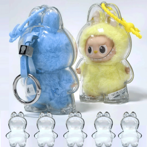 NEW Transparent Case For Labubu 4.0 Pin for Love Protective Cover Plush Doll Display Bag Portable Organizer Box for LABUBU Case