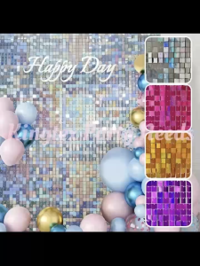 36 Pcs Wind Actuated Shimmer Sequin Wall Panels Multicolor Square Sequin Backdrops Birthday Wedding Party Events Decor