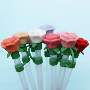 Hot 9-10mm Rose Flower Straw Cover for Stanley Large Silicone Diameter Heat-resistant Dust Proof Straw Plug Cap Cup Accessorie