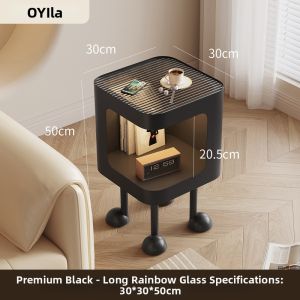 OYIla | Iron Bedside Table Cream Style Small Storage