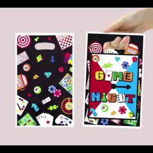 20Pcs/40Pcs Gift Bags Printed with Various Entertainment and Board Game Items Including Board Games Dice Game Night Letters Game Gift Bags Suitable for Holiday Events and Parties Gift Packaging Bags Game-Themed Parties and Party Supplies Small ...