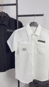 Áo Sơ Mi Nam Nữ vải Đũi Nhật Cao Cấp Logo thêu Siêu Nét Thiết Kế Tôn Dáng Sang Trọng Lịch Lãm Hot trend