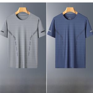 NASA Collaborative Ice Silk Short Sleeve T-Shirt Mens New 2025 Trendy Half Sleeve Body T-shirt Quick Dry Summer Clothes