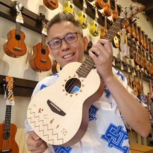 TODO Solid Spruce Top Concert & Tenor Ukulele with Nile Theme Design Laser Engraved Top Original