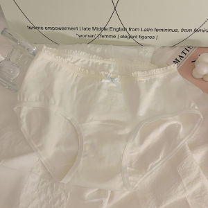Antibacterial Pure Cotton Triangle Panties Extended Crotch Thin Summer Breathable Womens Underwear Sweet Style mid Waist