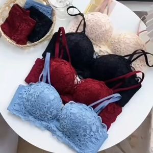 JKG B1376 Bra BH Premium Push Up Tanpa Kawat Pakaian Dalam Wanita Motif Polos Cantik Import