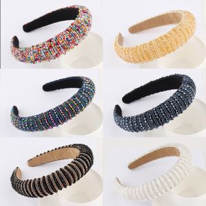 Handmade Imitation Rhinestone Hair Band Elegant Full Beads Headband Bridal Crown Hair Hoop Wedding Hair Accessories For Women