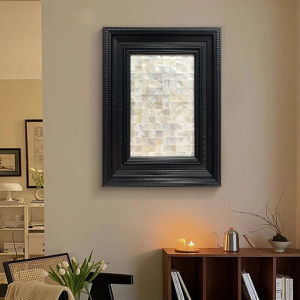 French Mid-century Modern Shell 3D Wall Art Decorative Painting Living Room Background Decor Simple Frame Living Space Decoration