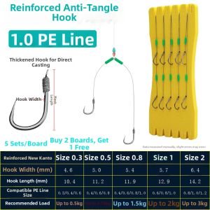 LAODAO | Extra Short Reinforced Zig Rig Hook Set