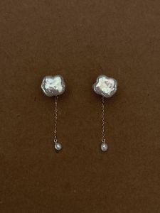 Natural water Baroque Pearl Cloud Raindrop Double Wear Earrings True Pearls Sweet Style Fashion Jewelry Gift for Women